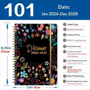 Custom 2024-2025 Spiral Binding <b>A5</b> Agenda <b>Notebook</b> Day Planner Weekly <b>with</b> <b>Dividers</b>-Gift Option - Product Image 6