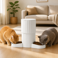 Distributeur de nourriture pour animaux de compagnie intelligent WiFi double bande 7L, anti-interférence, double bol, bouteille en PP, étanche, écran LCD