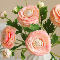 Fleurs artificielles en soie, Ranunculus persan au toucher réel, Pissenlit asiatique, pour mariages, maisons, décorations artistiques et accessoires, Lotus orange