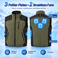 TAJARLY Gilet de refroidissement Peltier 5V 3A avec grande plaque SUS304 de 5x5cm et double ventilateur, vêtement de travail industriel d'été, protection contre les coups de chaleur