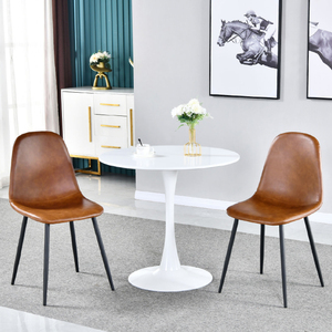 <span class=keywords><strong>Mesa</strong></span> de comedor <span class=keywords><strong>redonda</strong></span> blanca moderna, <span class=keywords><strong>mesa</strong></span> de ocio, <span class=keywords><strong>mesa</strong></span> de centro con Base de Pedestal elegante <span class=keywords><strong>para</strong></span> <span class=keywords><strong>cocina</strong></span>, sala de estar, lugar pequeño - Product Image 6