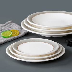 Xiangyuanmei round restaurant and hotel special <b>melamine</b> <b>plate</b> imitation porcelain <b>plate</b> plastic round <b>plate</b> commercial <b>plate</b> - Product Image 2