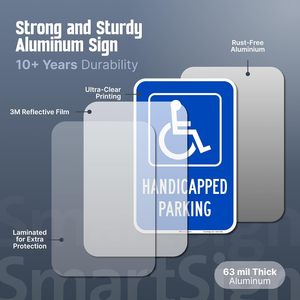 <span class=keywords><strong>Señal</strong></span> de Estacionamiento para <span class=keywords><strong>Discapacitados</strong></span>, 30.48 x 45.72 cm, Aluminio Reflectante de Grado Industrial 3M, Orificios Preperforados, Señales de Tráfico Reflectantes - Product Image 6