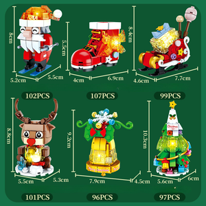 Cadeau de Noël bricolage 3D <span class=keywords><strong>Pluzz</strong></span> brique bloc ensemble éclairage ornement pour enfant éducatif ordinateur Table ou décoration murale - Product Image 6