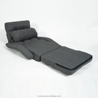 Chaise longue pliante inclinable en tissu doux avec dossier réglable et fauteuil inclinable rembourré
