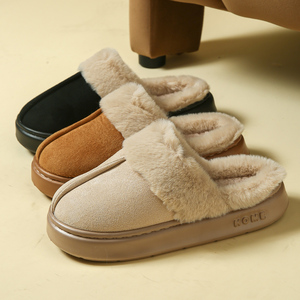 Zapatillas <span class=keywords><strong>de</strong></span> mujer <span class=keywords><strong>de</strong></span> doble uso, cálidas <span class=keywords><strong>de</strong></span> felpa para invierno y otoño, con plataforma, suela gruesa <span class=keywords><strong>de</strong></span> EVA antideslizante, para uso en exteriores y en el hogar. - Product Image 2