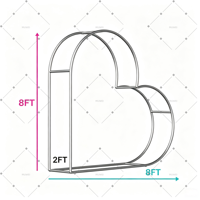 Arco en Forma de Corazón de Tela de Seda MUWEI para Cabina de Fotos de Bodas, Fiestas de Cumpleaños, Propuesta de Matrimonio, Decoración del Hogar