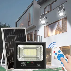 Omsen lampu Led tenaga surya 200W, lampu sorot taman, lampu jalan 400W reflektor pagar, lampu luar ruangan