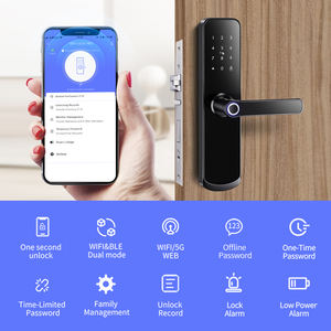 Fingerprint Aluminum Alloy Wood <strong>Door</strong> Outdoor Gate <strong>Electric</strong> WiFi Digital Virtual Passcode Smart Home Tuya Cloud <strong>Door</strong> Lock - Product Image 2