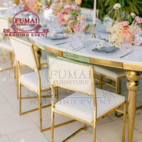 Table de réception de luxe moderne pour hôtel, structure en acier, style serpentine, dorée, pour usage extérieur