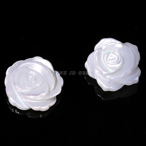 LINK JD GEMS JDLBKS91 Ciondolo Charm in <span class=keywords><strong>Madreperla</strong></span> Naturale Bianca a Forma di Rosa Intagliata per Creazione di Gioielli Fai-da-Te, Collane e <span class=keywords><strong>Orecchini</strong></span> - Product Image 5