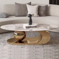 Advanced Sense Table à thé italienne de luxe pour la maison Design ovale moderne simple avec matériau en verre pour le salon