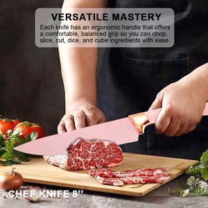 Cute Cartoon Seat Stand Color Kitchen <b>Knife</b> <b>Set</b> <b>Sharp</b> Japanese Stainless Steel Non-stick Coating Blade Fruits Vegetable <b>Knives</b> - Product Image 4