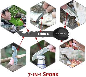 Kit de supervivencia con alarma de seguridad, llavero para herramientas de emergencia, 14 en 1 - Product Image 6