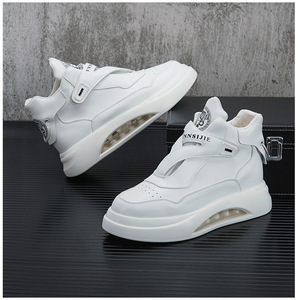 Nuovo arrivo <span class=keywords><strong>Sneakers</strong></span> Casual alte da <span class=keywords><strong>uomo</strong></span> Trendy con cuscino d'aria scarpe da basket con <span class=keywords><strong>tacco</strong></span> nascosto traspirante in Mesh bianco - Product Image 3
