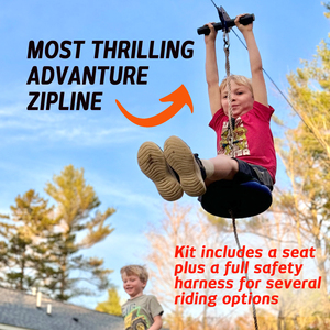 Kids DIY Zip Line Kit Quintal Aço Inoxidável Spring Brake Cable Tensionamento Full Hand Guard Safety Harness Sports Safety CE - Product Image 4