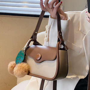 Nouveau Sac à Main Bloqué de Couleurs Tendance 2026 en Cuir PU, Sac à Bandoulière pour Femme, Sac Selle - Product Image 1