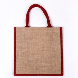 Bolso de arpillera impreso personalizado de fábrica al por mayor bolso de yute de compras reutilizable ecológico bolsas de yute impermeables - Product Image 3