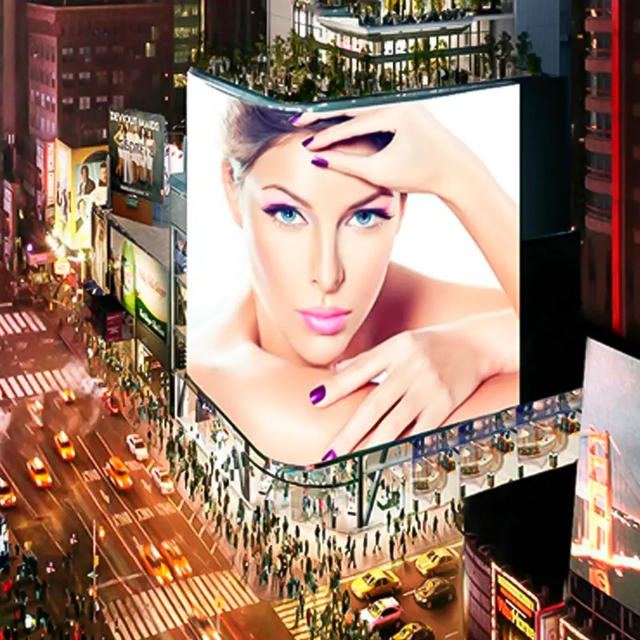 HD Full-Color Waterproof LED Display with 3D Naked Eye Effect P4 P5 P6 P8 P10 Outdoor Led Display for Squares and Public Spaces