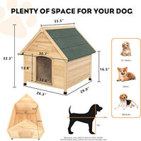 Nichoir pour chien écologique en bois de sapin massif, cabane de luxe, canapé d'extérieur, motif simple, cage élégante pour animaux de compagnie, pour grands chiens, toutes saisons