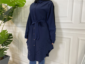 2014 # Tops de manga larga moda modesta para mujeres camisas de talla grande blusas ropa islámica musulmana al por mayor - Product Image 3
