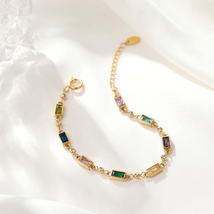 Charme de <span class=keywords><strong>bijoux</strong></span> en acier inoxydable à la mode simple Collier en pierre de verre <span class=keywords><strong>plaqué</strong></span> <span class=keywords><strong>or</strong></span> 18 carats pour femmes - Product Image 5