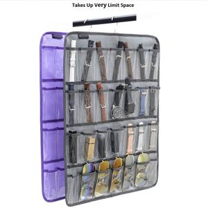 Multifunctional Metal <b>Hooks</b> Watch Band Organizer Foldable Wall Storage <b>Display</b> Case for Watches Straps and Bags - Product Image 2