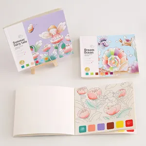 ULi-libro portátil de 20 páginas para colorear, pintura de acuarela personalizada para niños, libro de dibujo para colorear, venta al por mayor