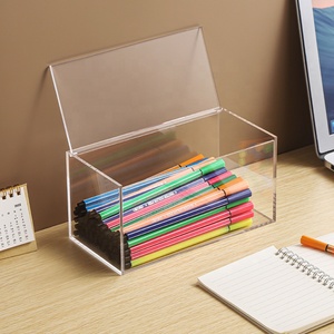 Trong suốt <span class=keywords><strong>Acrylic</strong></span> lưu trữ hộp chống bụi Nắp tiêm nhựa nhôm Đồ chơi mô hình hiển thị hộp cho mỹ phẩm văn phòng phẩm - Product Image 3