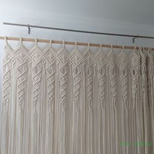 Cortina de Macramé de Algodón Tejida a Mano, Estilo Bohemio, Grande, para Ventana, Decoración del Hogar, Cortinas para Puerta de Balcón, Valan - Product Image 5