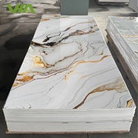 Panneaux muraux en PVC contemporains, panneaux muraux en marbre, panneaux muraux 3D, imprimés UV, imperméables, décoratifs pour un intérieur minimaliste