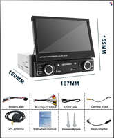 Universel 1din voiture Android Radio écran rétractable 7 pouces voiture lecteur DVD GPS amplificateur DSP-voiture MP5 stéréo Bt/Wifi/Carplay