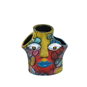 Contemporaneo astratto a forma di volto colorato <span class=keywords><strong>vaso</strong></span> di fiori ornamenti per il <span class=keywords><strong>cortile</strong></span> esterno balcone <span class=keywords><strong>piante</strong></span> verdi <span class=keywords><strong>in</strong></span> <span class=keywords><strong>vaso</strong></span> per uso giardino - Product Image 6