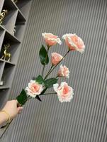 Bunga Lisianthus sutra buatan model baru 6 kepala bunga Lisianthus Eustoma untuk dekorasi