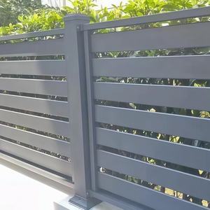 새로운 모던 디자인 모듈형 울타리 알루미늄 금속 수평 마당 프라이버시 슬랫 펜스 패널 야외 정원 울타리 - Product Image 1