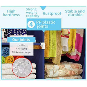 خزانة ملابس قماشية محمولة أنابيب فولاذية بالجملة للتخزين والتعليق خزانة ملابس للمفروشات المنزلية - Product Image 6