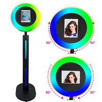 Cabina de Fotos Portátil para iPad con Luz RGB Ajustable, Impresión Instantánea, Compatible con iPad de 10.2/10.5/10.9/11/12.9/13 Pulgadas