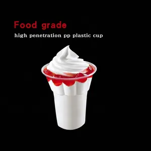 Wholesale supply Clear Disposable Unique Sundae Yogurt Ice Cream Cup Packaging With Lid