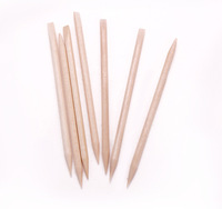 Bâtonnets en bois d'oranger jetables écologiques pour le nail art, repousse-cuticules double extrémité 11,4 cm, lot de 100 pièces en sachet