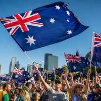 Drapeau australien personnalisé en polyester imperméable imprimé pour l'extérieur, 3x5 pieds, vente en gros, pas cher