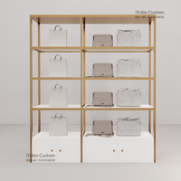 Haut de gamme au détail femmes vêtements sacs boutique magasin présentoir support suspendu support de sac à main or métal sac à main support