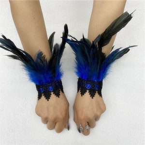 Manicotti in Piume Naturali, Guanti per Feste, Cosplay, Polsini in Pizzo, Accessori in Pelliccia per Costumi di Carnevale e Spettacoli - Product Image 2