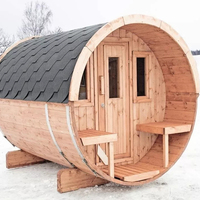 Sauna combiné à vapeur humide en bois massif de pruche de 6 kW pour extérieur, idéal pour villa