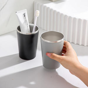 Taza desechable de acero inoxidable para enjuague bucal, taza de cepillado Simple para parejas, patrón de cepillo de dientes para niños, lavado de dientes - Product Image 2