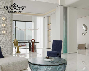 Mármol Blanco Goldtop Grand, Losas de Piedra Natural Impermeables y Pulimentadas, Encimeras, Cubiertas para Baños, Baldosas para Pisos, Mesas de Comedor, Hoteles - Product Image 3