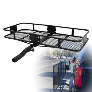 60"x 24"x 6" Vehicle Car SUV Van Truck Folding Rear Trailer Hitch Mount Cargo Carrier Basket For 2" Receiver