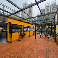 CE Custom 40ft Luxury Portable Mobile Prefab Shipping Mall Use-Juice Bar Coffee Shop Cafe Restaurant Design Cabin Solar Powered