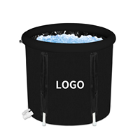 Baignoire glacée portable tout noir avec sac Baignoire froide Bain de glace plongeant Baignoire de glace gonflable