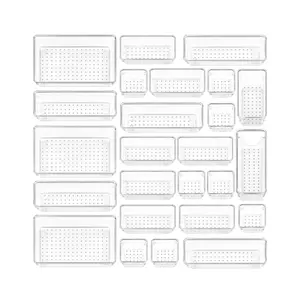 25 Stück Set Schublade Teiler Organizer Küche Badezimmer Desktop Kosmetik Briefpapier Kleinigkeiten Home Aufbewahrung sbox Bin