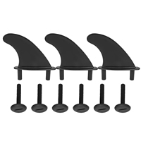 Lot de 3 ailerons de planche de surf souples en PVC pour longboard avec vis de fixation